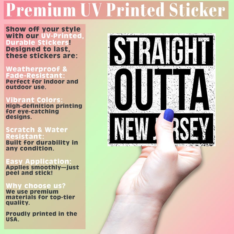 KCD Straight Outta New Jersey Vinyl Decal Sticker â€“ State Pride Car, Truck, SUV, Laptop, Tumbler, Window, Wall â€“ Full Color â€“ 4.5 x 5 Inches | KCD2083 - Image 3